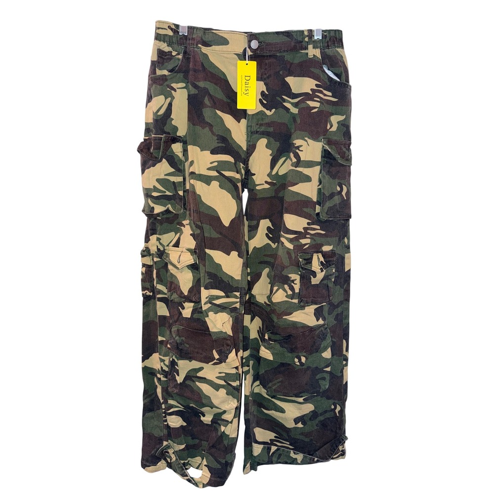 Daisy Camo Cargo Pants Mens XL Woodland Camouflage Multi Pocket DP2511972 NEW